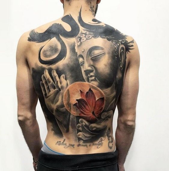 Xăm hình Phật trên lưng nam đẹp
