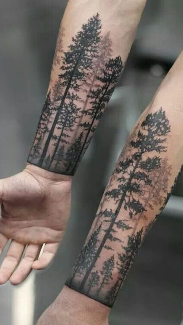 Mẫu hình xăm cây cỏ trên cánh tay
