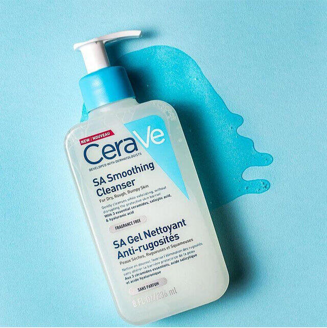 cerave sa smoothing cleanser before and after