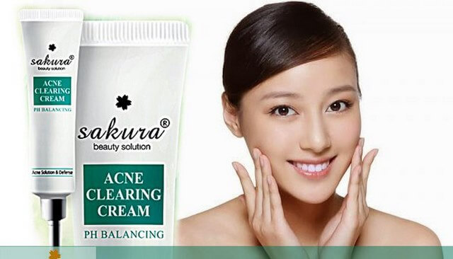 Hướng dẫn sử dụng Sakura Acne Clearing Cream